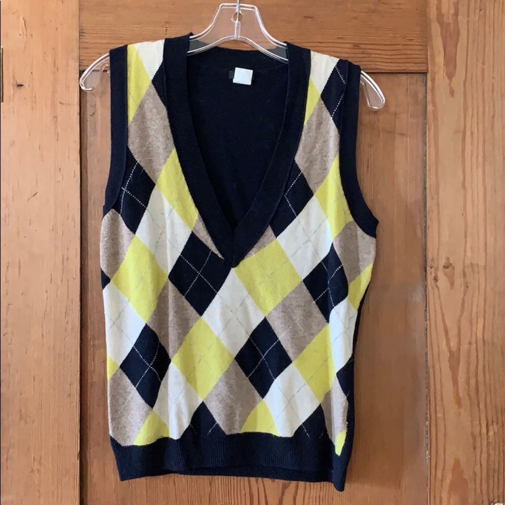 Wool/Cashmere argyle vest J.Crew